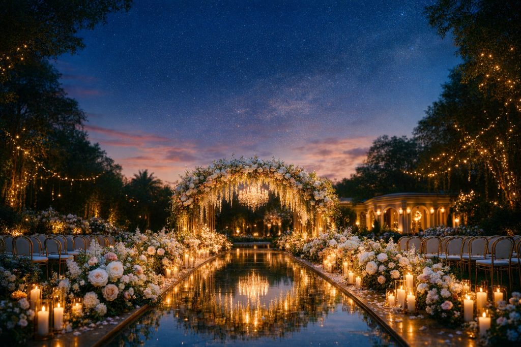 چطور با گل‌آرایی حرفه‌ای فضای باغ‌ تالار را برای عروسی عکس‌محور کنیم؟